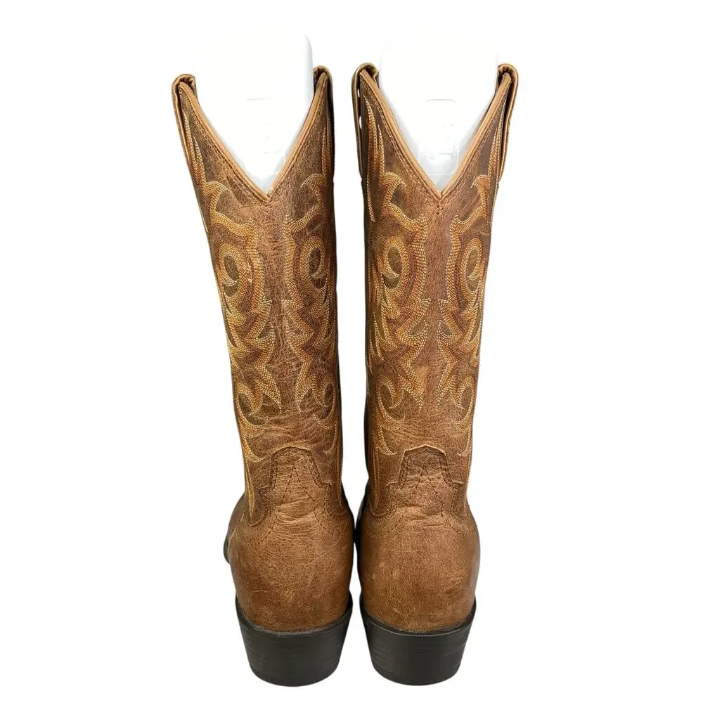 Justin Men’s Brown Leather Western Cowboy Boot Size US 8.5 D